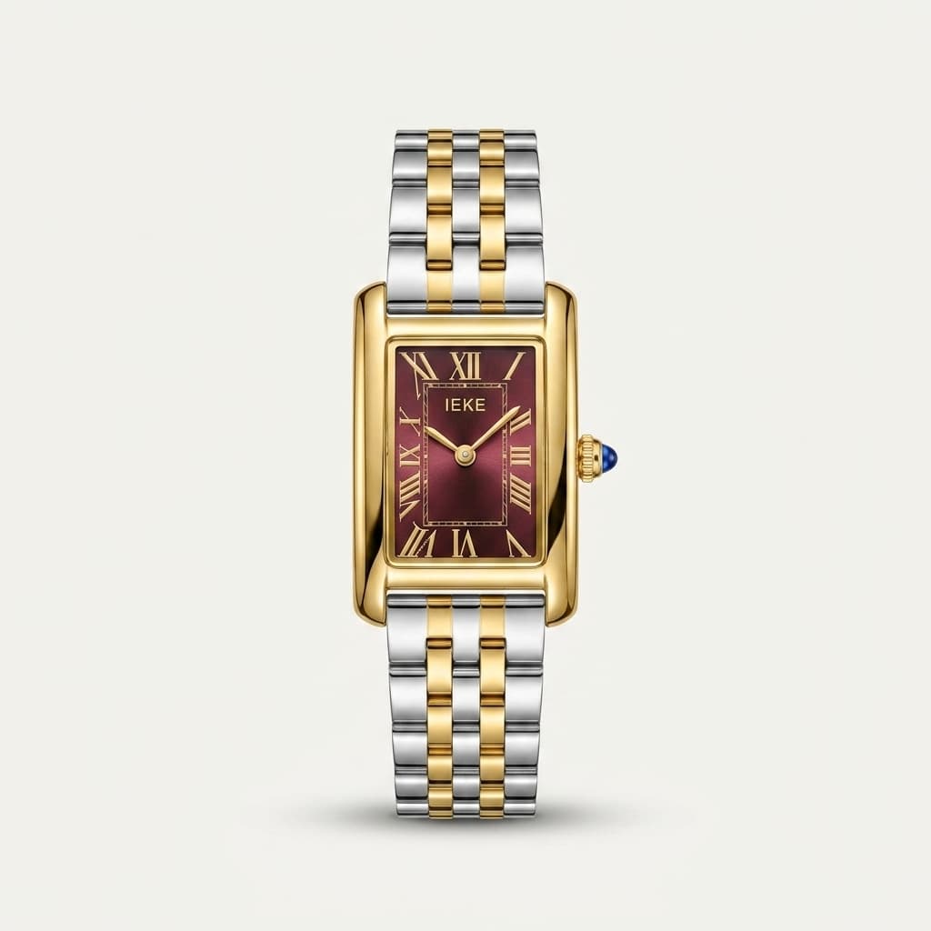 IEKE Vintage Tank Burgundy & Gold